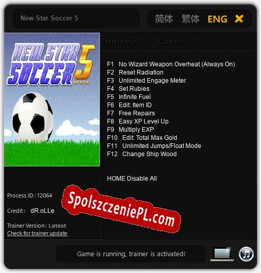 New Star Soccer 5: Trainer +12 [v1.8]