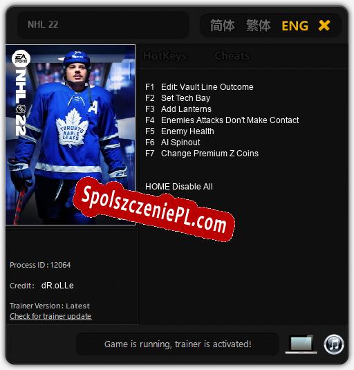 NHL 22: Cheats, Trainer +7 [dR.oLLe]