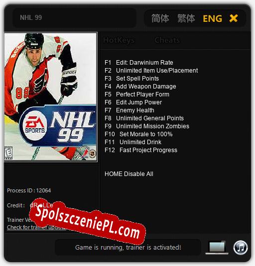 NHL 99: Trainer +12 [v1.2]