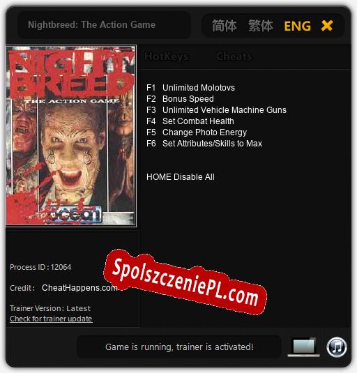 Nightbreed: The Action Game: Cheats, Trainer +6 [CheatHappens.com]