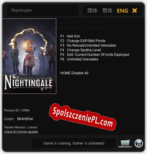 Nightingale: Cheats, Trainer +6 [MrAntiFan]