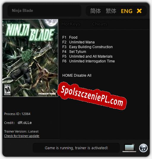 Ninja Blade: Cheats, Trainer +6 [dR.oLLe]