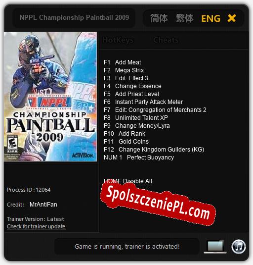 NPPL Championship Paintball 2009: Cheats, Trainer +13 [MrAntiFan]