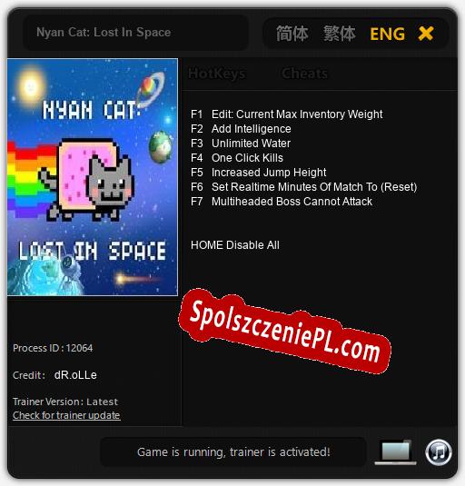 Treinador liberado para Nyan Cat: Lost In Space [v1.0.7]