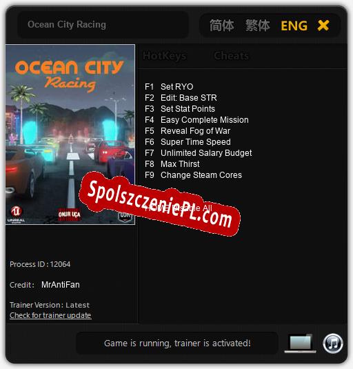 Ocean City Racing: Cheats, Trainer +9 [MrAntiFan]