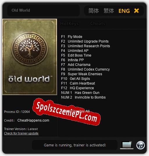 Old World: Cheats, Trainer +14 [CheatHappens.com]