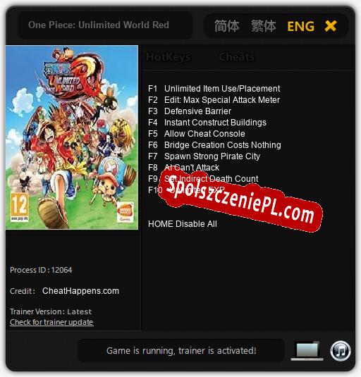 One Piece: Unlimited World Red: Trainer +10 [v1.4]