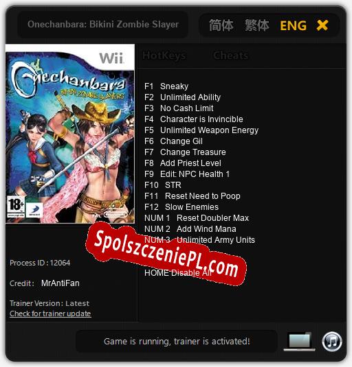 Onechanbara: Bikini Zombie Slayers: Trainer +15 [v1.6]