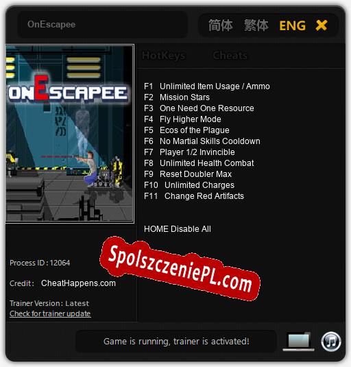 OnEscapee: Trainer +11 [v1.2]