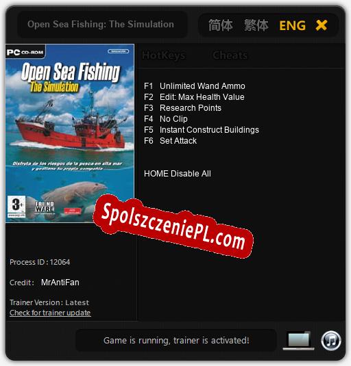 Treinador liberado para Open Sea Fishing: The Simulation [v1.0.7]