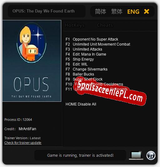 OPUS: The Day We Found Earth: Treinador (V1.0.85)