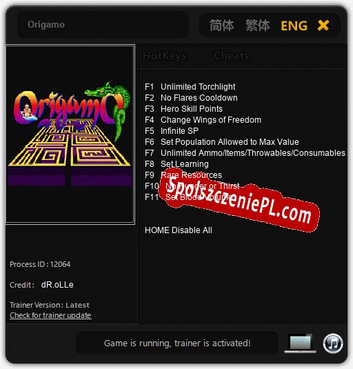 Origamo: Cheats, Trainer +11 [dR.oLLe]