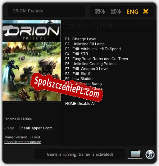 ORION: Prelude: Trainer +11 [v1.3]