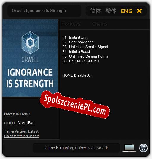 Orwell: Ignorance is Strength: Trainer +6 [v1.9]