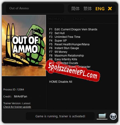 Out of Ammo: Cheats, Trainer +12 [MrAntiFan]