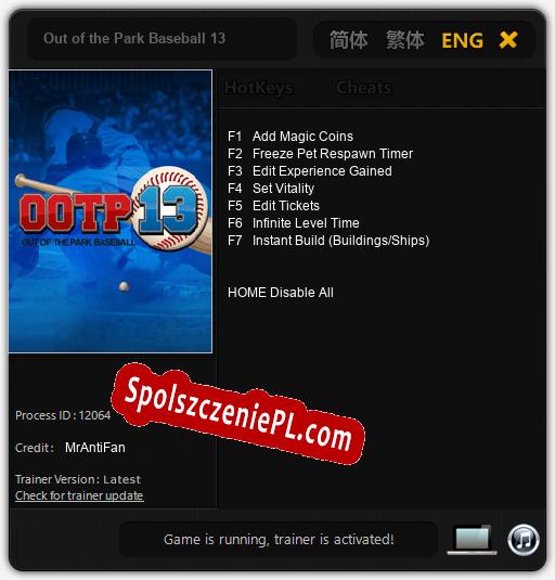 Out of the Park Baseball 13: Treinador (V1.0.47)