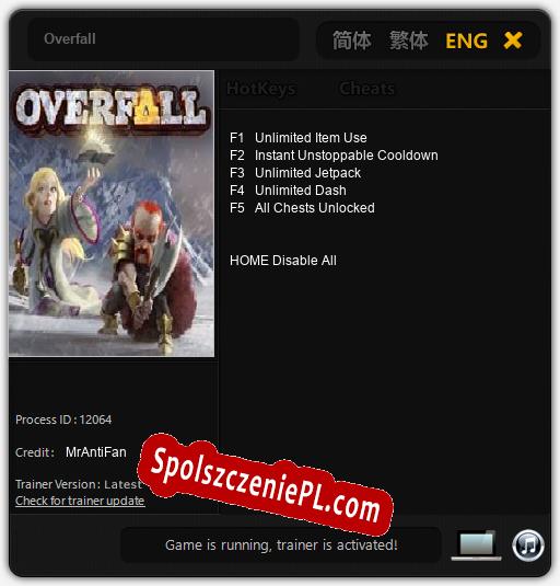 Overfall: Trainer +5 [v1.5]