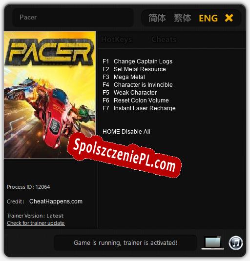 Pacer: Trainer +7 [v1.7]