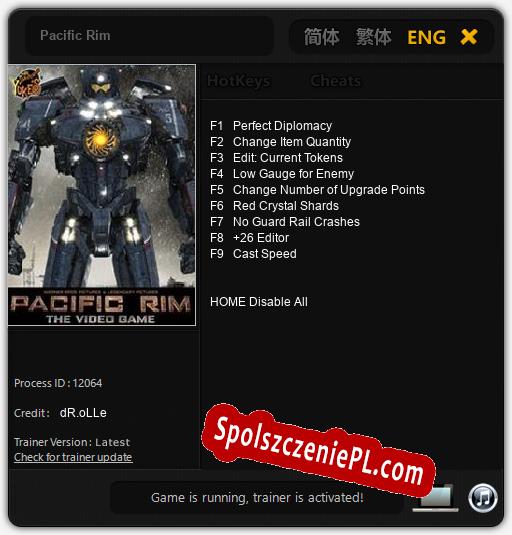 Pacific Rim: Cheats, Trainer +9 [dR.oLLe]