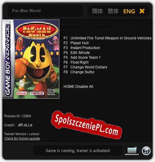 Pac-Man World: Trainer +8 [v1.9]