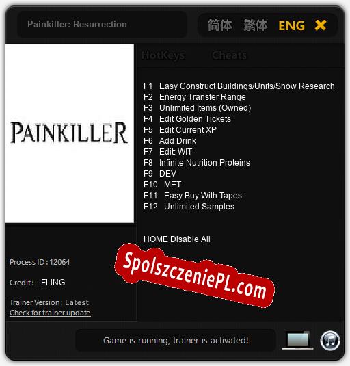 Painkiller: Resurrection: Treinador (V1.0.12)