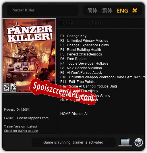 Panzer Killer: Cheats, Trainer +15 [CheatHappens.com]