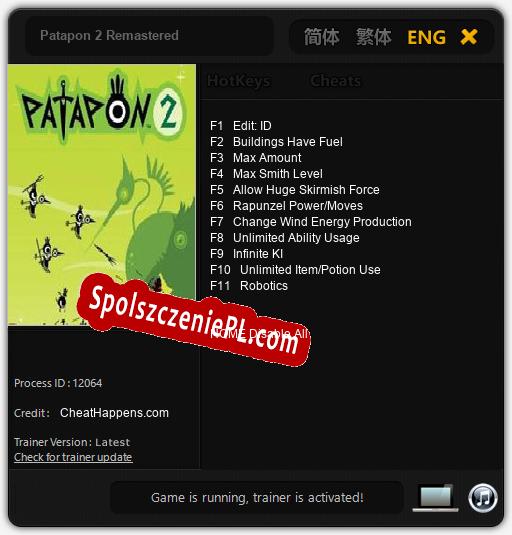 Patapon 2 Remastered: Trainer +11 [v1.6]