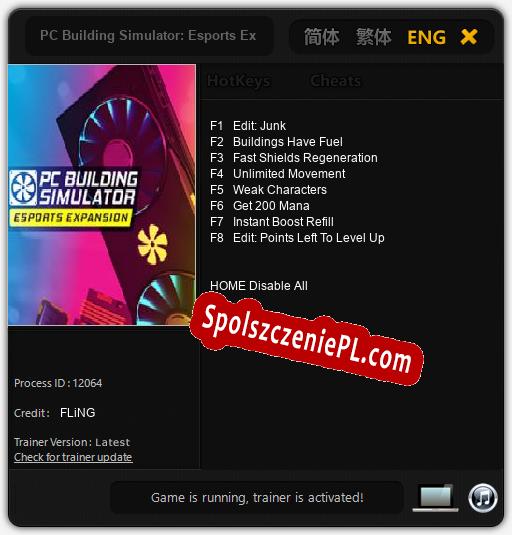 Treinador liberado para PC Building Simulator: Esports Expansion [v1.0.4]