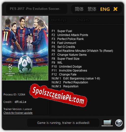 PES 2017 -Pro Evolution Soccer-: Treinador (V1.0.66)