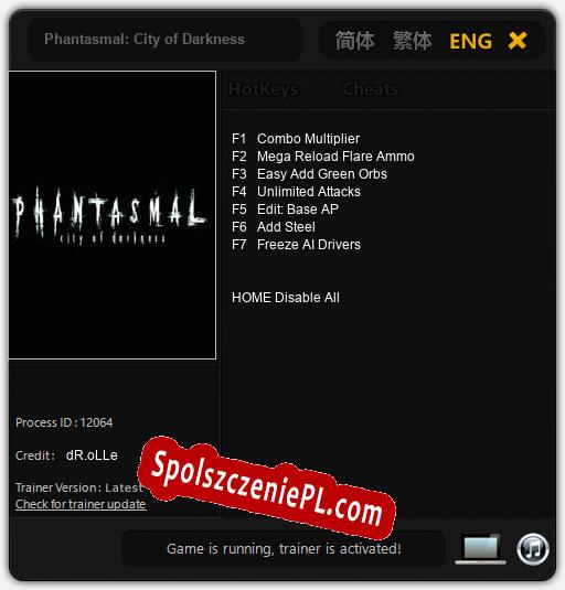 Treinador liberado para Phantasmal: City of Darkness [v1.0.4]