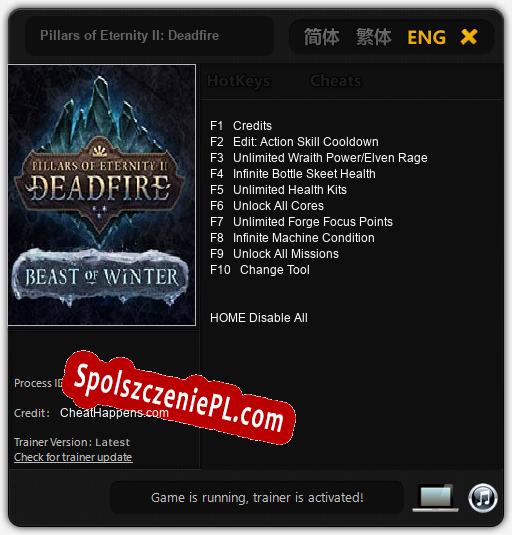 Treinador liberado para Pillars of Eternity II: Deadfire Beast of Winter [v1.0.6]