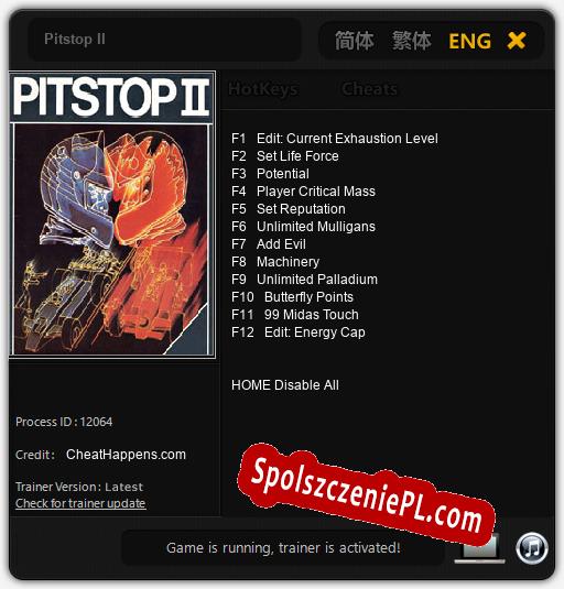 Pitstop II: Cheats, Trainer +12 [CheatHappens.com]