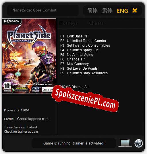 PlanetSide: Core Combat: Trainer +9 [v1.9]