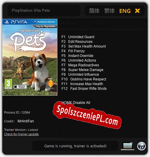 PlayStation Vita Pets: Trainer +12 [v1.1]