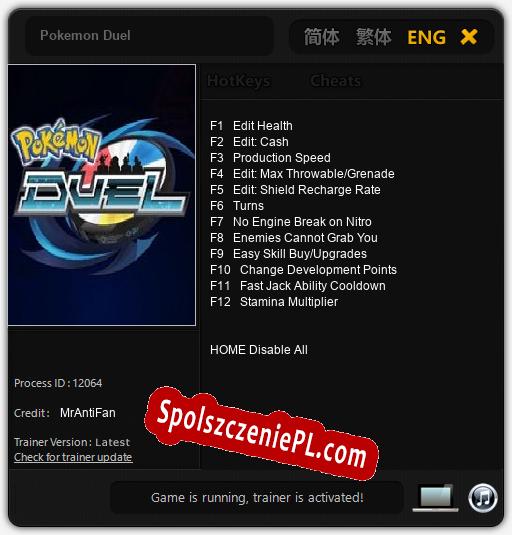 Pokemon Duel: Cheats, Trainer +12 [MrAntiFan]