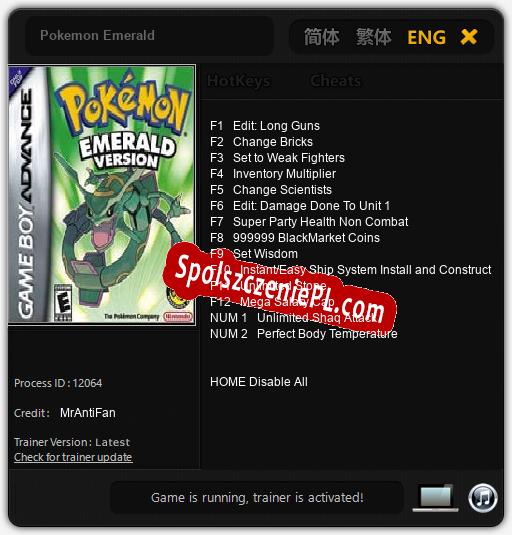 Treinador liberado para Pokemon Emerald [v1.0.4]