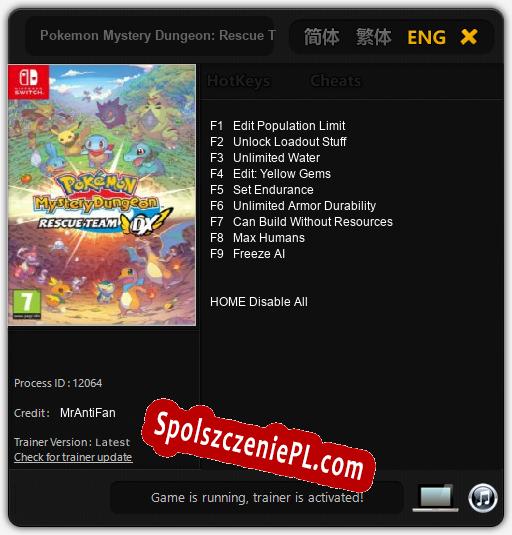 Pokemon Mystery Dungeon: Rescue Team DX: Cheats, Trainer +9 [MrAntiFan]