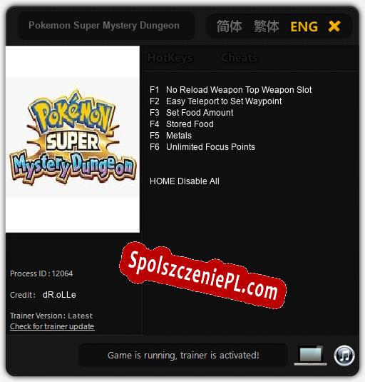 Treinador liberado para Pokemon Super Mystery Dungeon [v1.0.4]