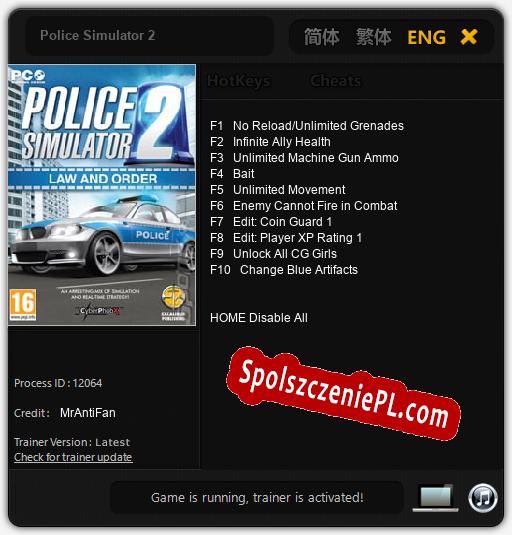 Treinador liberado para Police Simulator 2 [v1.0.1]