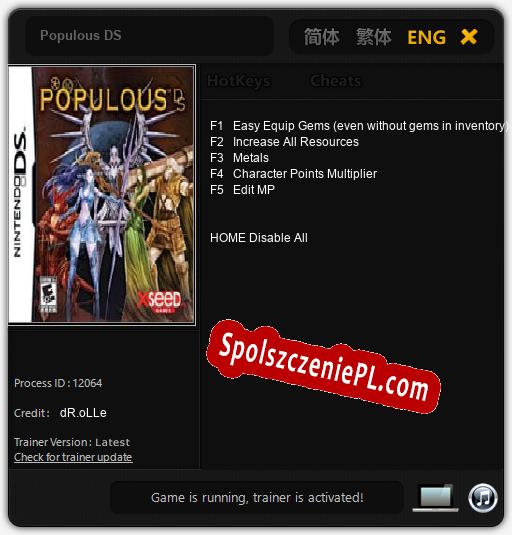 Populous DS: Treinador (V1.0.62)