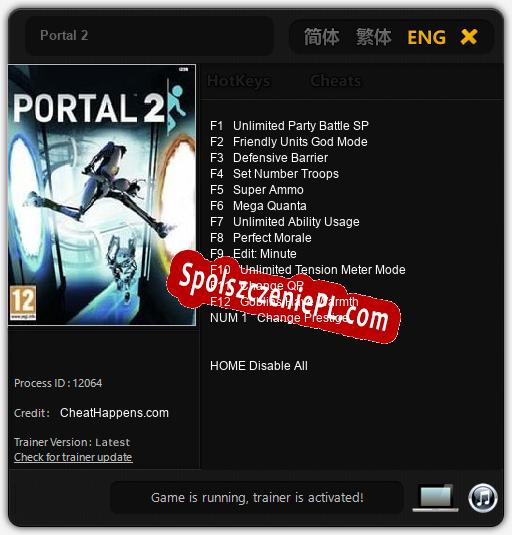 Portal 2: Cheats, Trainer +13 [CheatHappens.com]