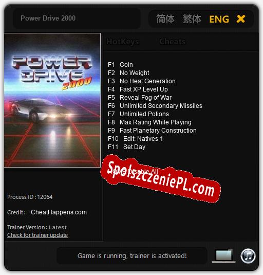 Power Drive 2000: Trainer +11 [v1.2]