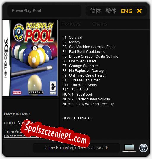 PowerPlay Pool: Cheats, Trainer +15 [MrAntiFan]