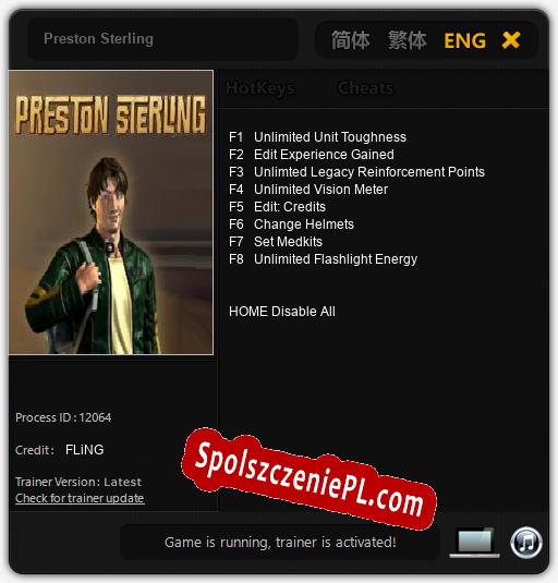 Treinador liberado para Preston Sterling [v1.0.6]