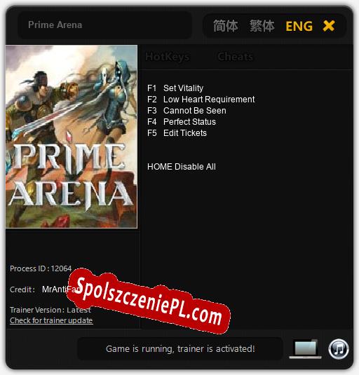 Prime Arena: Cheats, Trainer +5 [MrAntiFan]