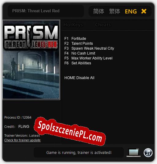 PRISM: Threat Level Red: Treinador (V1.0.93)