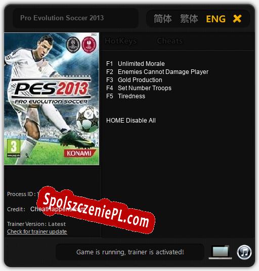 Treinador liberado para Pro Evolution Soccer 2013 [v1.0.5]