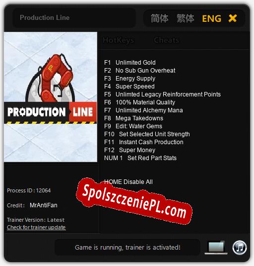 Production Line: Cheats, Trainer +13 [MrAntiFan]