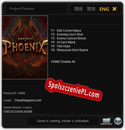 Project Phoenix: Cheats, Trainer +6 [CheatHappens.com]