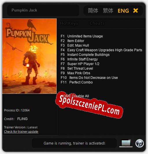 Treinador liberado para Pumpkin Jack [v1.0.1]